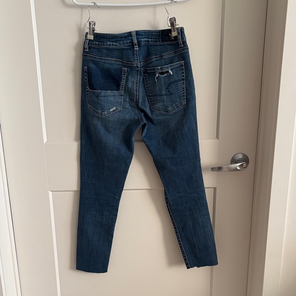 American Eagle Outfitters Blue Ripped Skinny Jeans lot of 2 - Picture 7 of 9